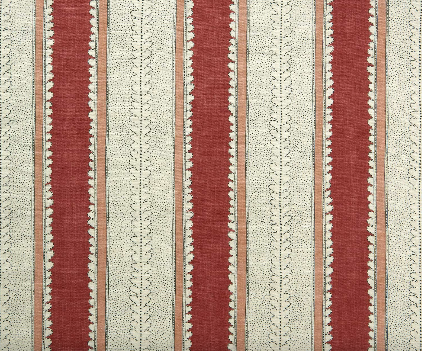 Pomegranate - Dimity Stripe Linen by Linwood fabric