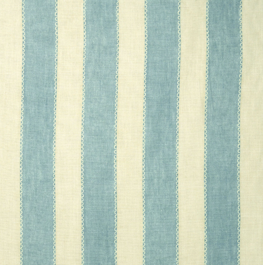 Powder Blue - Lola Stripe by Linwood - Curtains & Roman Blinds