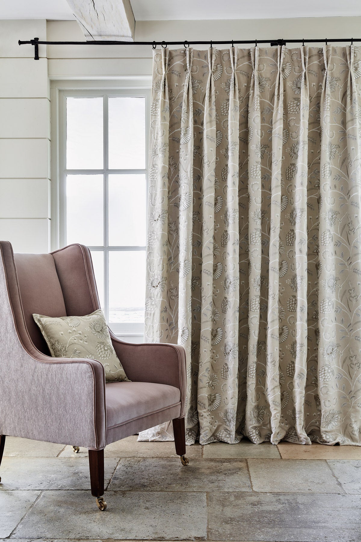 Natural - Siam Fabric James Hare Linen/Cotton curtains
