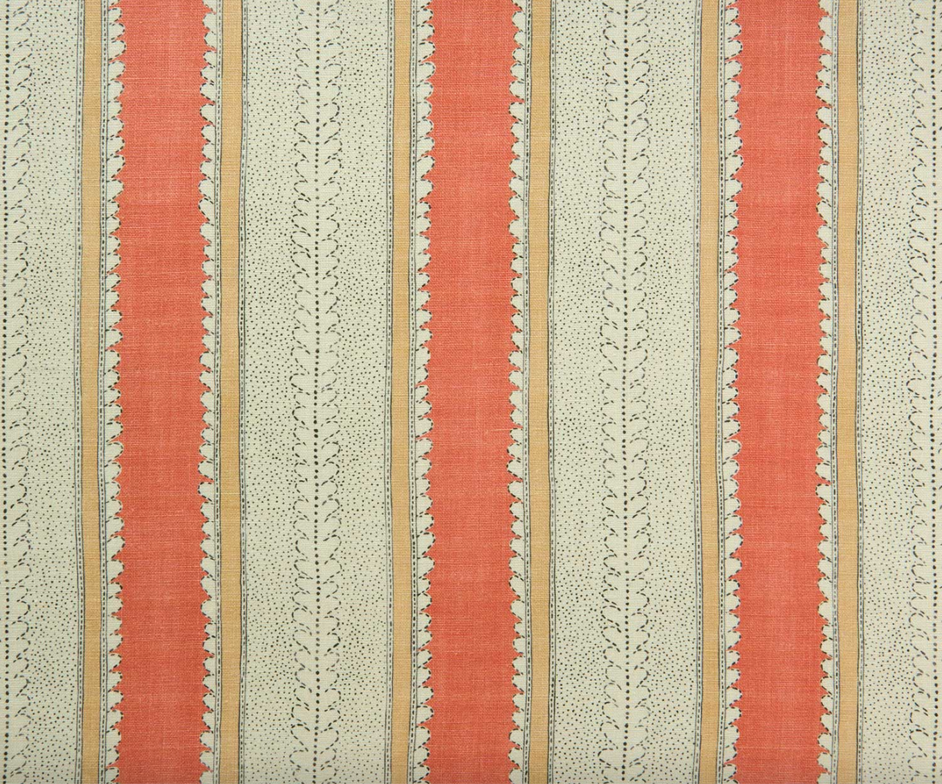 Soft Red - Dimity Stripe Linen by Linwood fabric