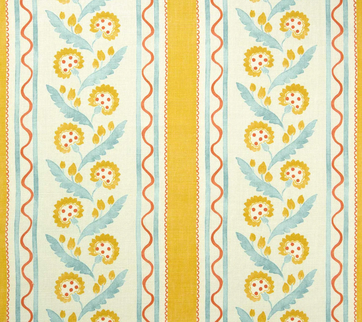 St. Clements - Polly Stripe, Flori Collection by Linwood fabric
