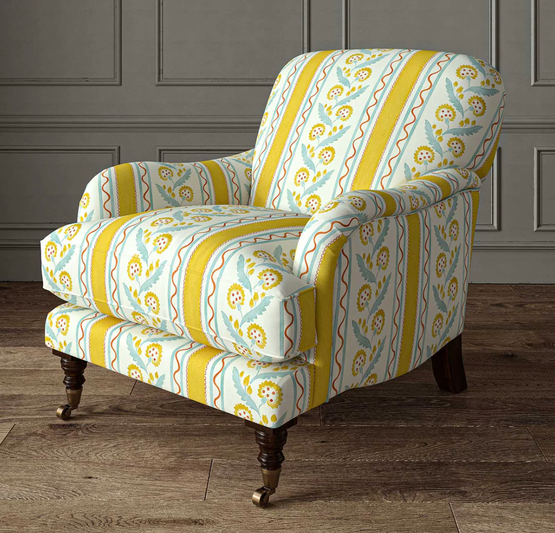 St. Clements - Polly Stripe, Flori Collection by Linwood chair