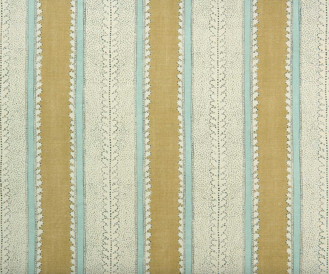 Straw - Dimity Stripe Linen by Linwood fabric