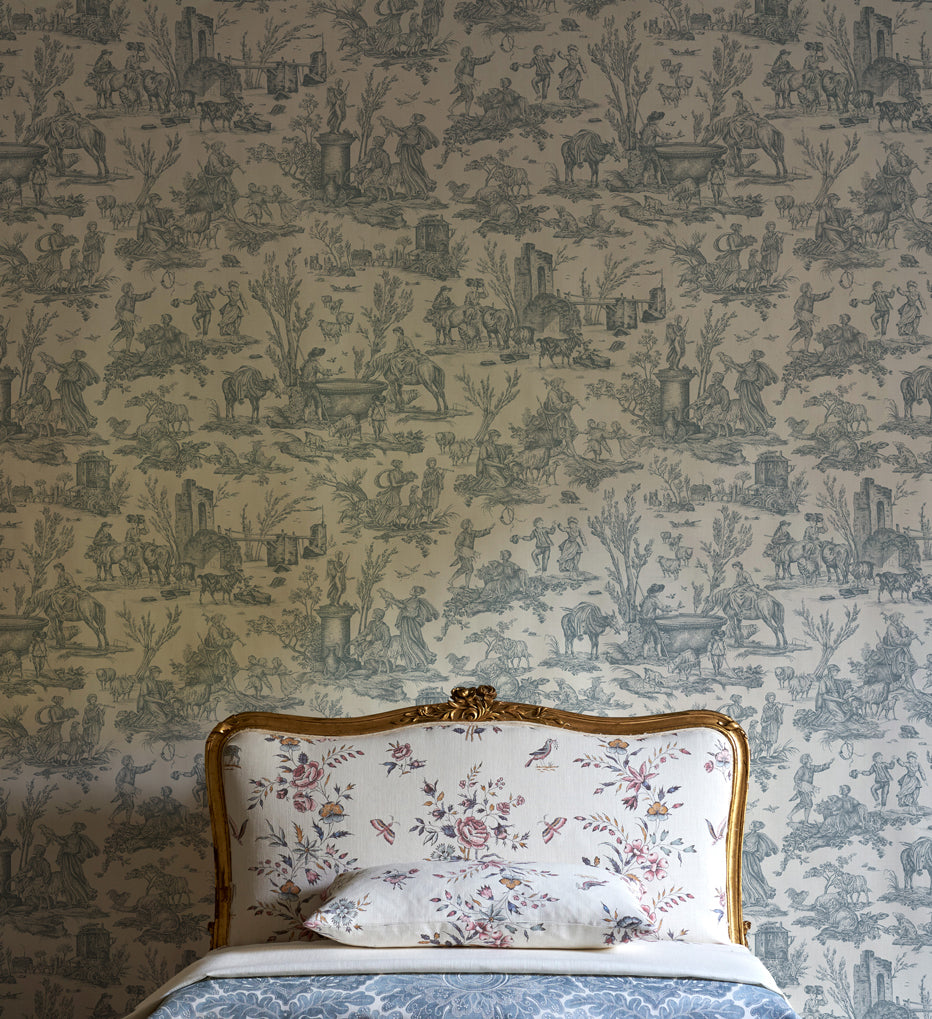 Lewis & Wood Toile Baptiste Celeste Made to Measure Roman Blinds – lifestyle photograph