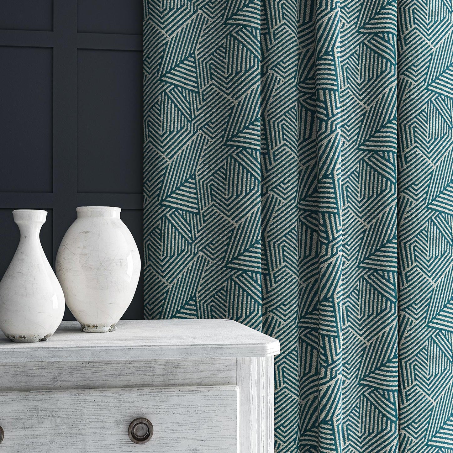 Linwood Sashay Bluestone Made to Measure Curtains