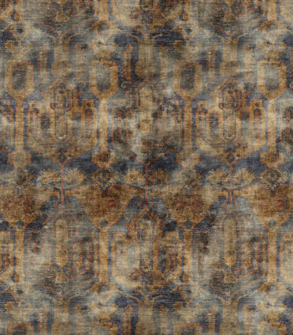 Teal Gold - Kadife Odyssey Velvet by Linwood - Fabric, Curtains, Roman Blinds