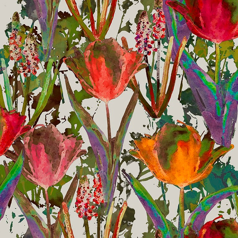Chess Tulips Spice Made to Measure Curtains