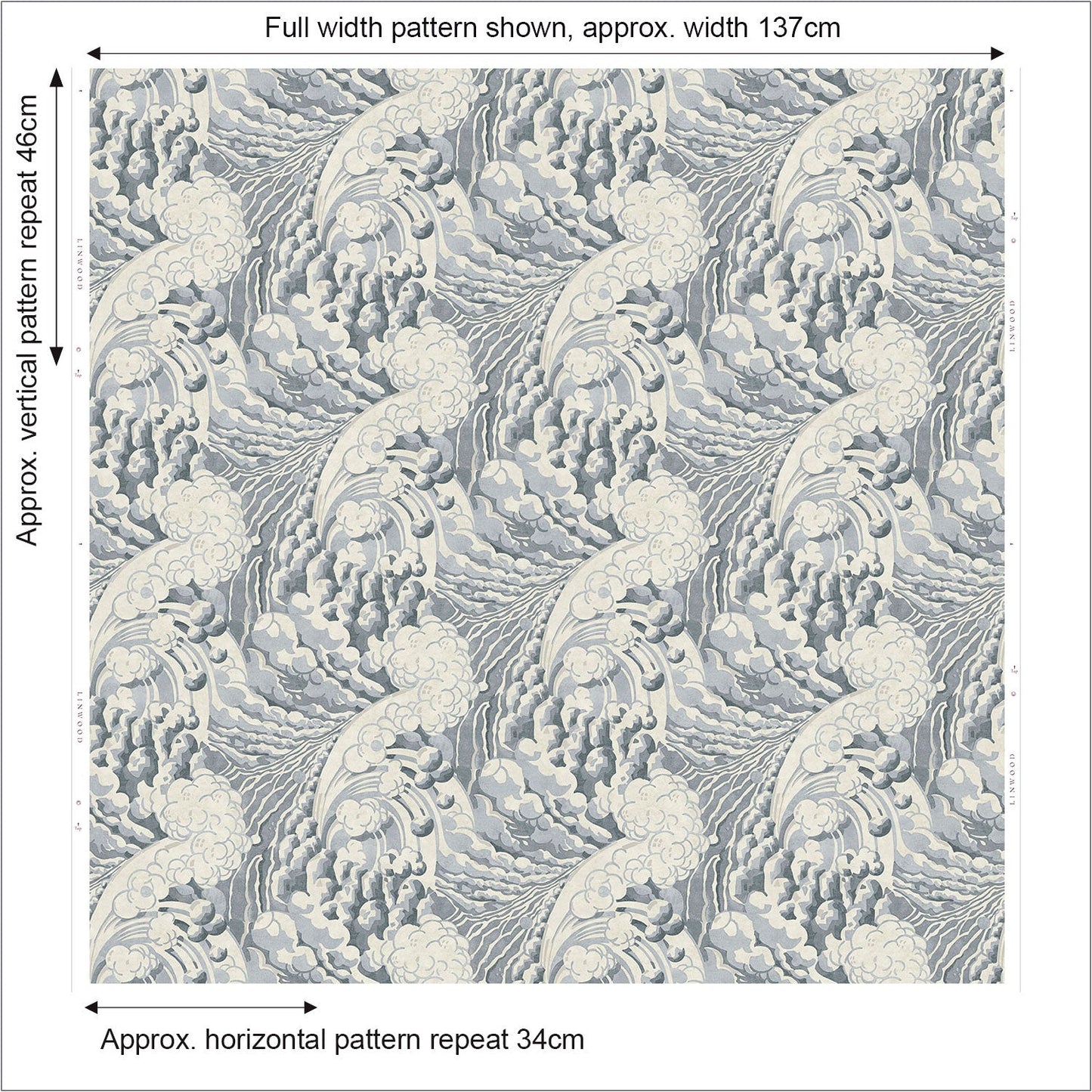 Linwood The Wave Moonbeam FR Made to Measure Curtains