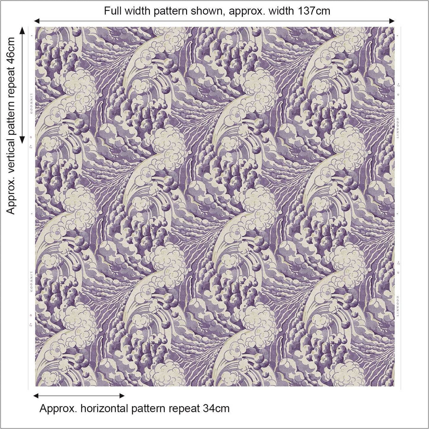 Linwood The Wave Mauve FR Made to Measure Curtains