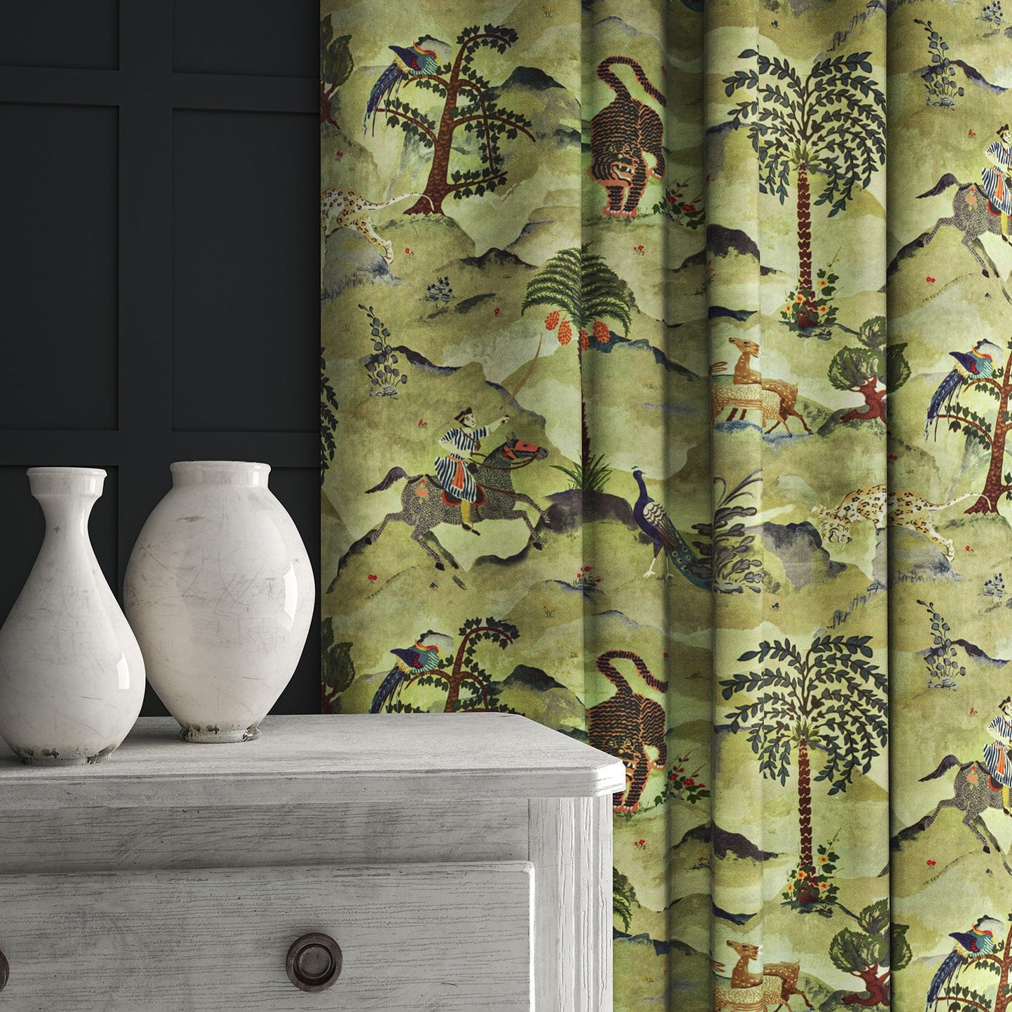 Linwood Aesop Green Made to Measure Curtains