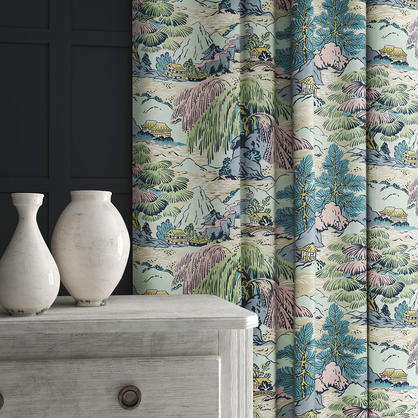 Linwood Yanagi Velvet Bright Pastel FR Made to Measure Curtains