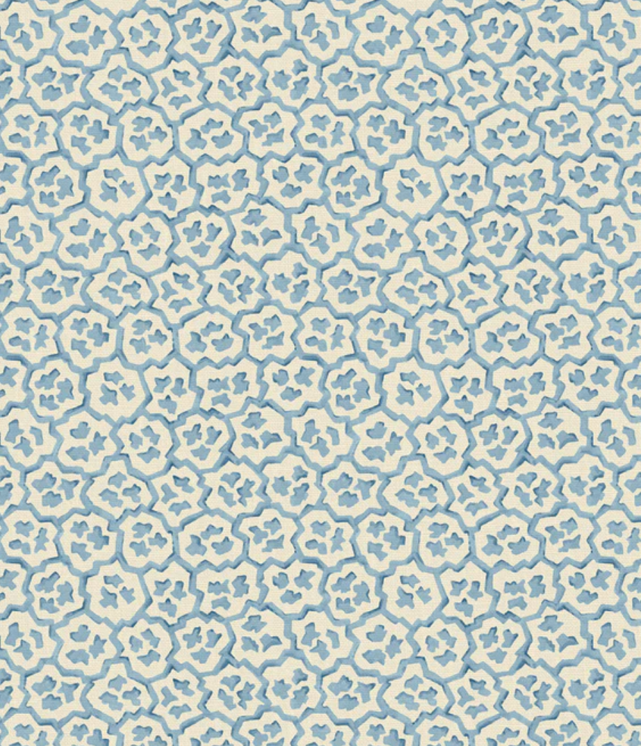 Aquamarine - Hopscotch Fabric Linwood 100% Linen