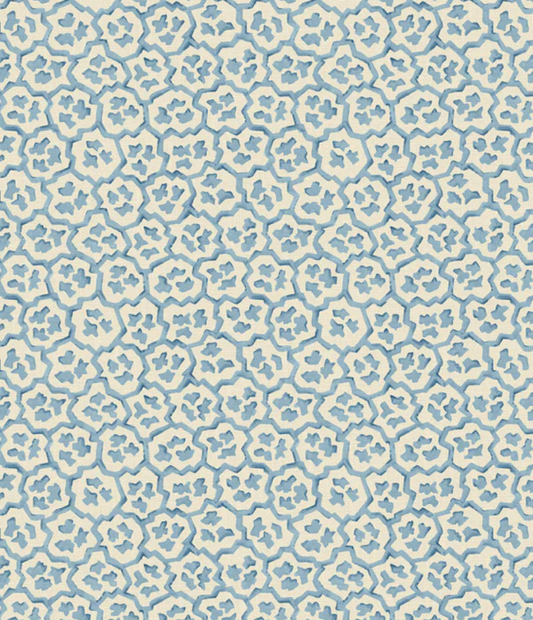 Aquamarine - Hopscotch Fabric Linwood 100% Linen