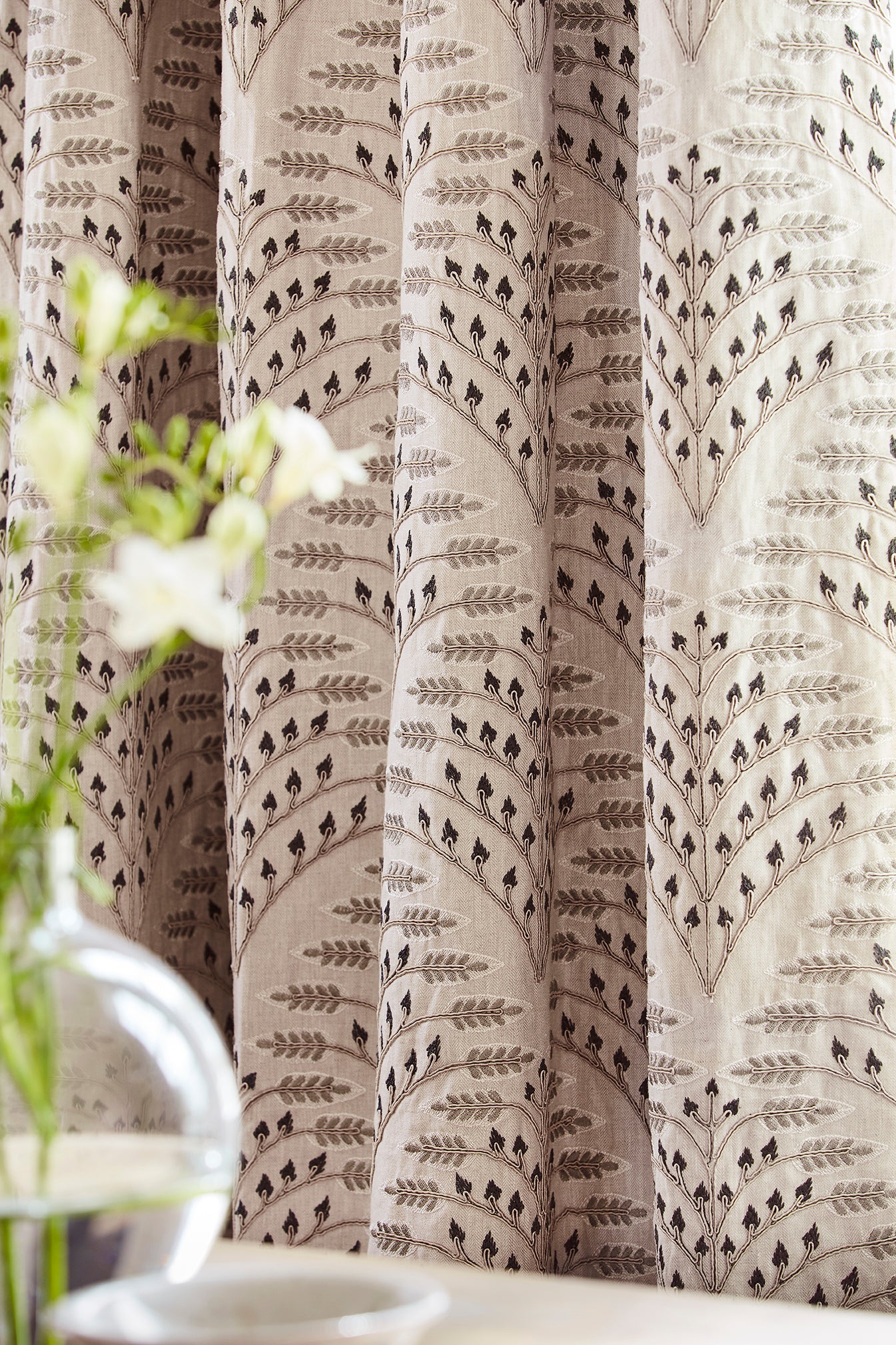 Natural - Ashbee Fabric James Hare 100% Linen curtain close