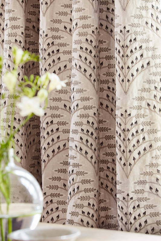 Natural - Ashbee Fabric James Hare 100% Linen curtain close