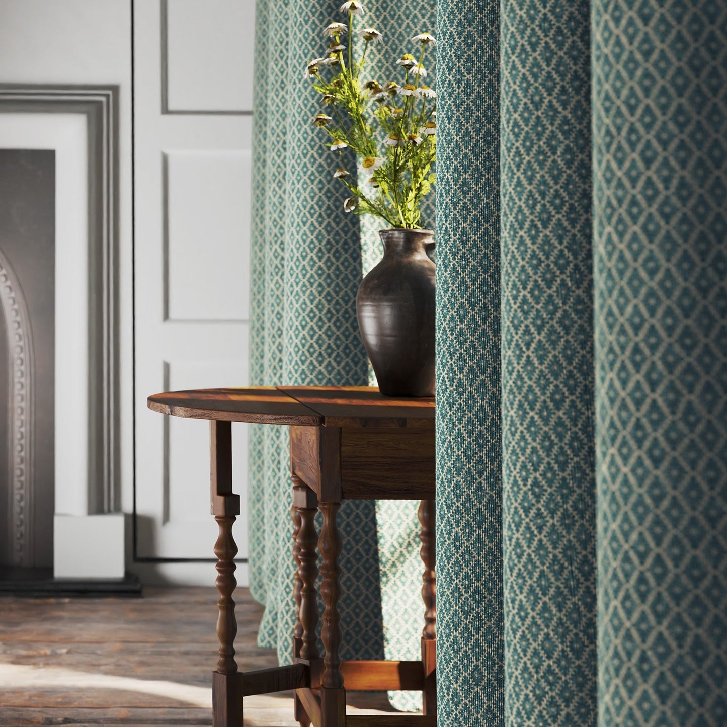 Linwood Ashfield Turquoise Made to Measure Curtains