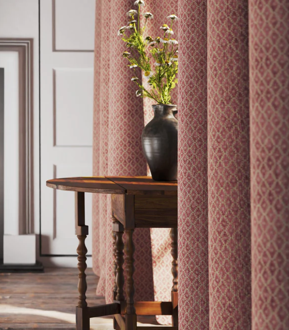 Faded Rose - Ashfield Fabric Linwood 100% Linen curtains