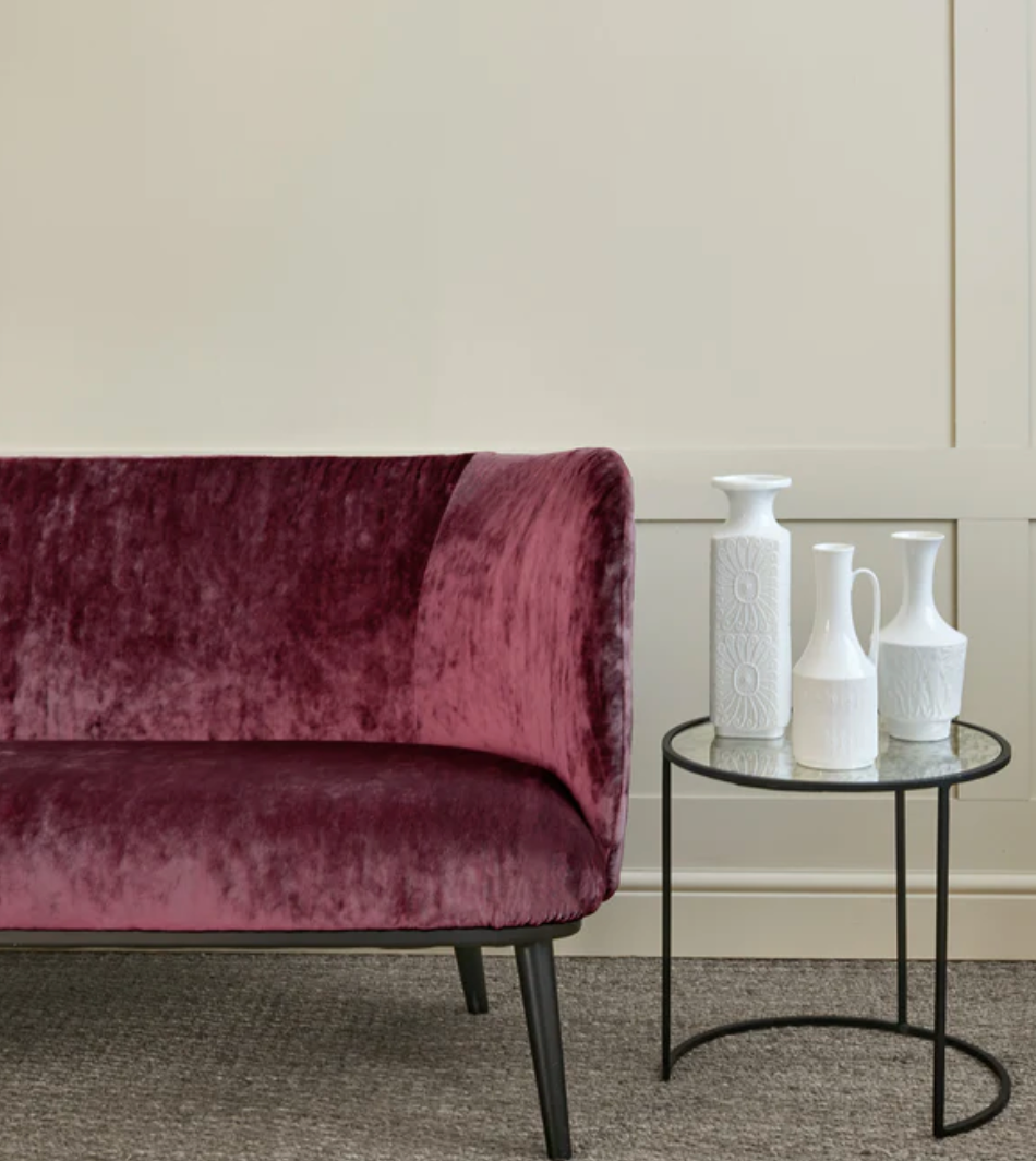 Berry - Cosmos Velvet by Linwood - Fabric, Curtains, Roman Blinds sofa