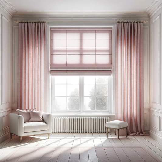 Cooshy Blossom Pink 100% Linen House Fabric curtains