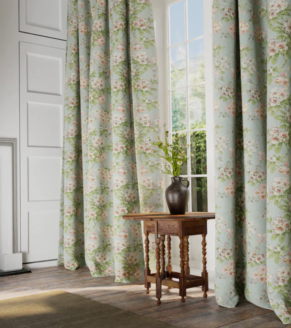 Blues/Greens - Gertrude Fabric Linwood 100% Linen curtains