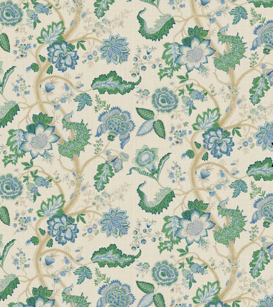 Blue/Green - Kitty Fabric Linwood 100% Linen