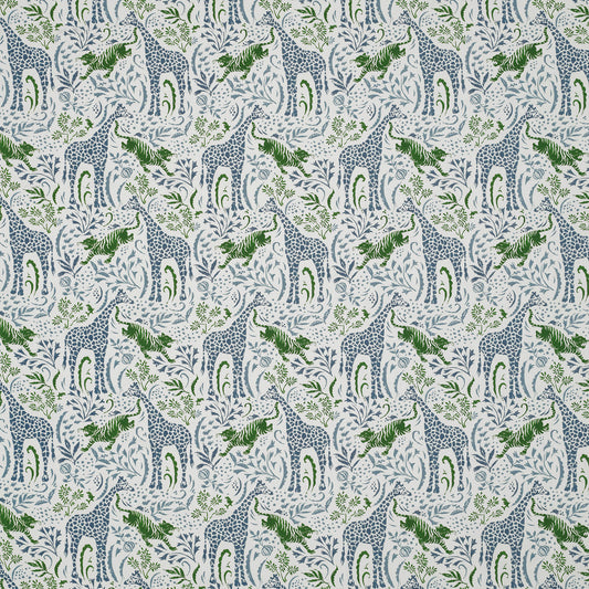 Blue/Green - Sylvan Fabric James Hare 100% Linen flat