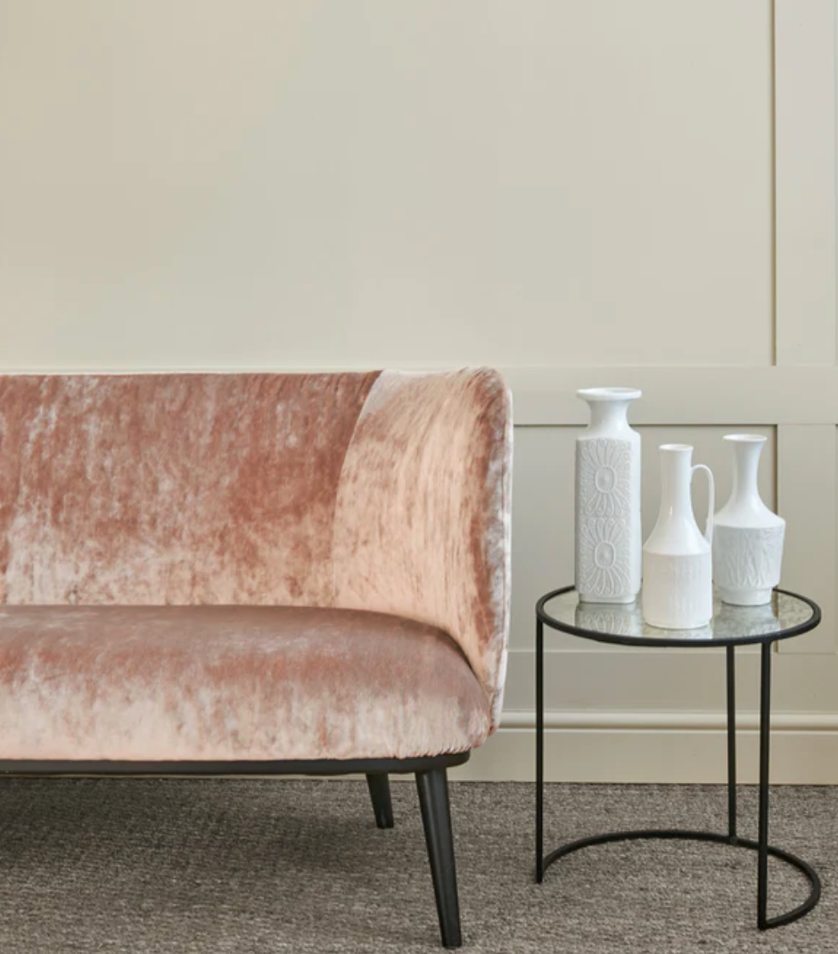 Blush - Cosmos Velvet by Linwood - Fabric, Curtains, Roman Blinds sofa