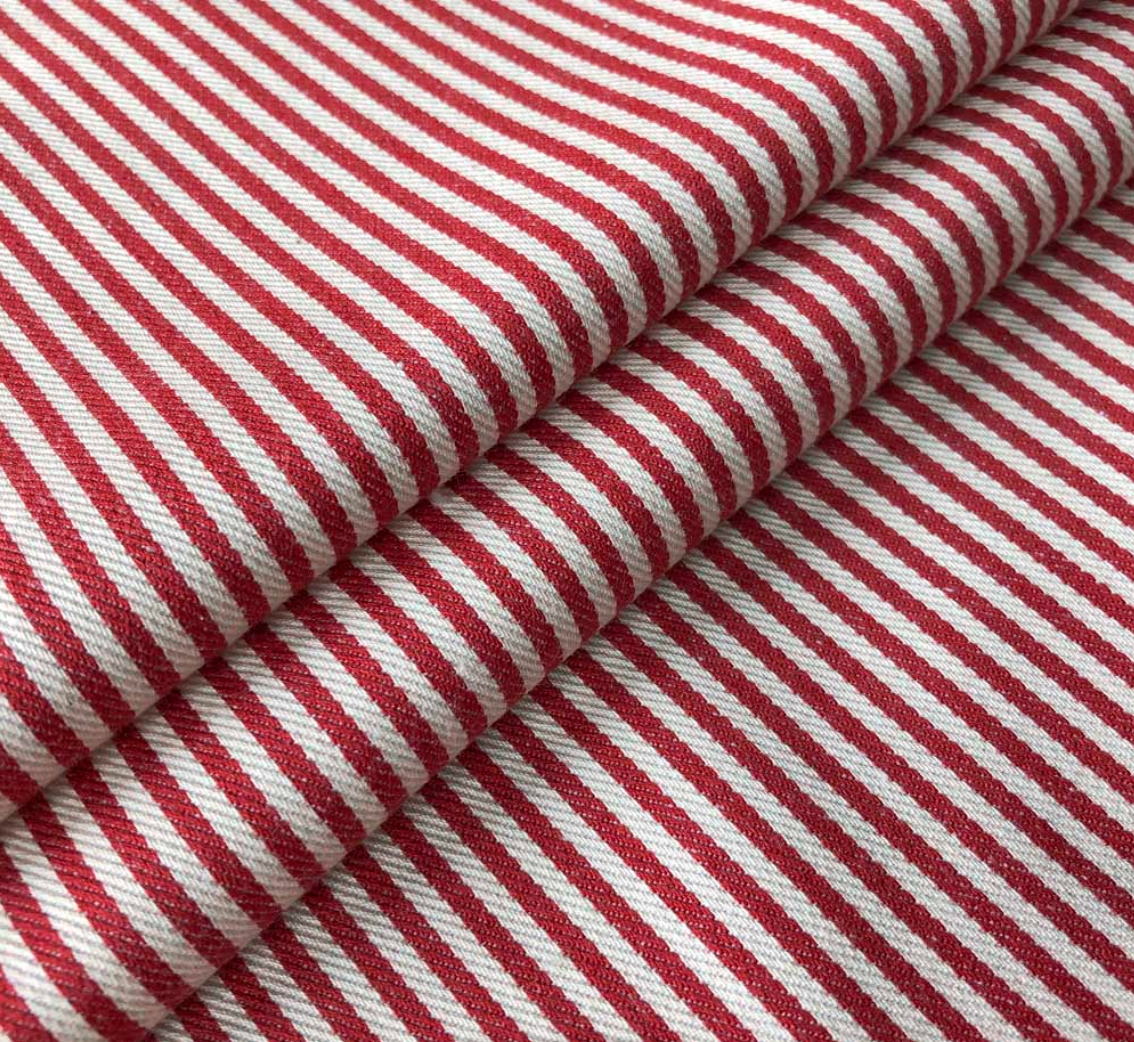 Peony - Candy Stripe Fabric Ian Mankin 100% Cotton