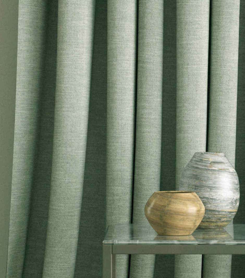 Celadon - Luna by Linwood - Fabric, Curtains, Roman Blinds drape