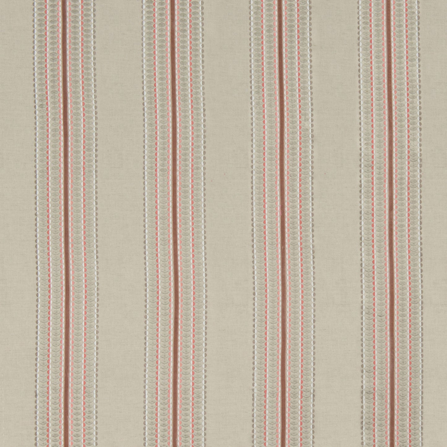 Natural/Dusky Rose - Ceylon Stripe Fabric James Hare Linen/Cotton