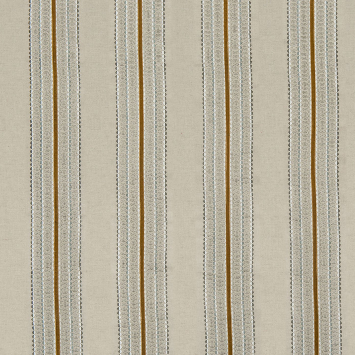 Natural/Ochre - Ceylon Stripe Fabric James Hare Linen/Cotton