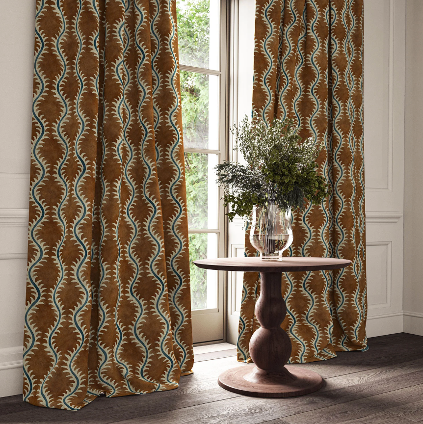 Chestnut - Helter Skelter Velvet by Linwood - Curtains
