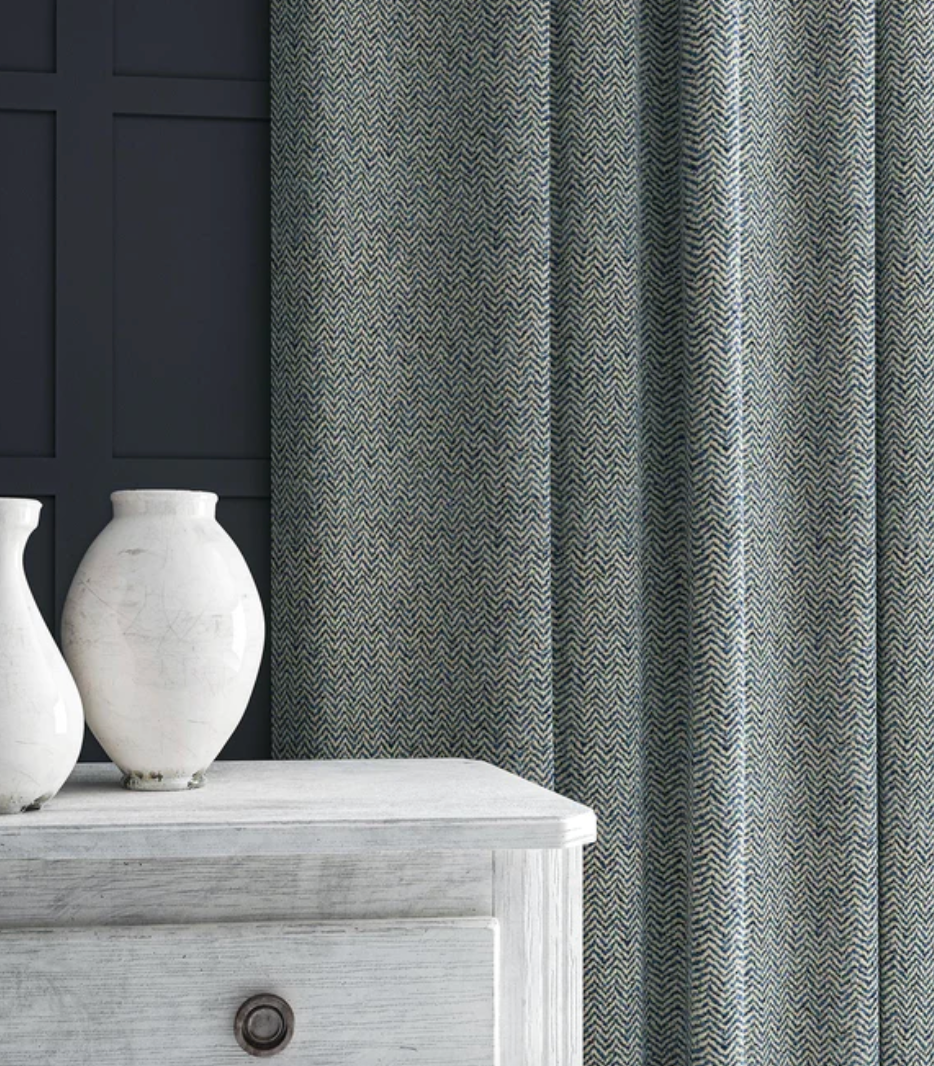 Lapis - Chicane by Linwood - Fabric, Curtains, Roman Blinds curtains in lounge
