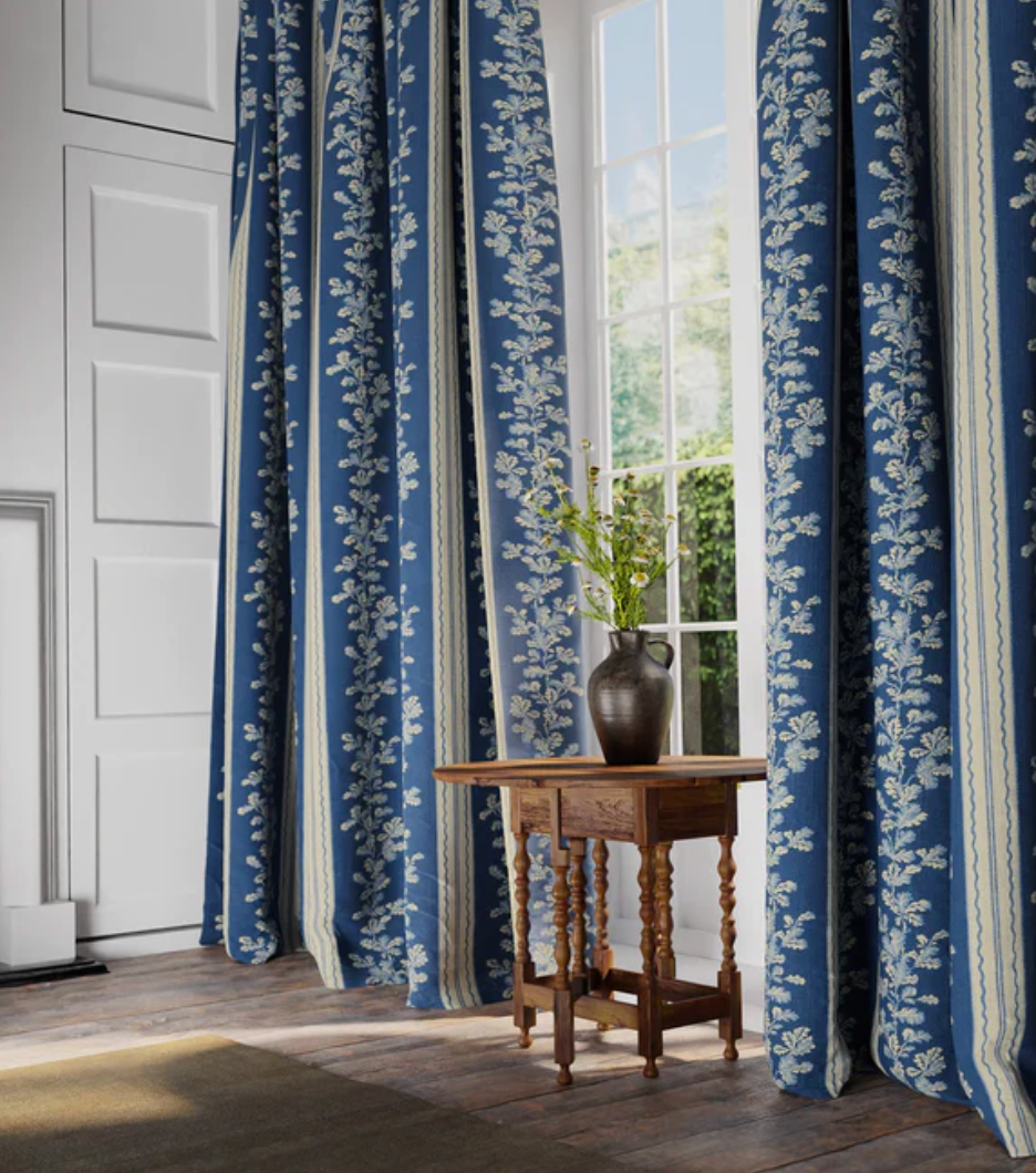 Classic Blue - Hester Fabric Linwood 100% Linen curtains
