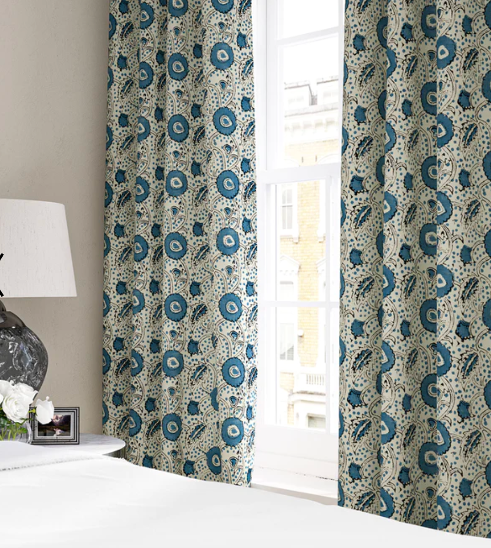 Cobalt - Rubia Fabric Linwood 100% Linen curtains