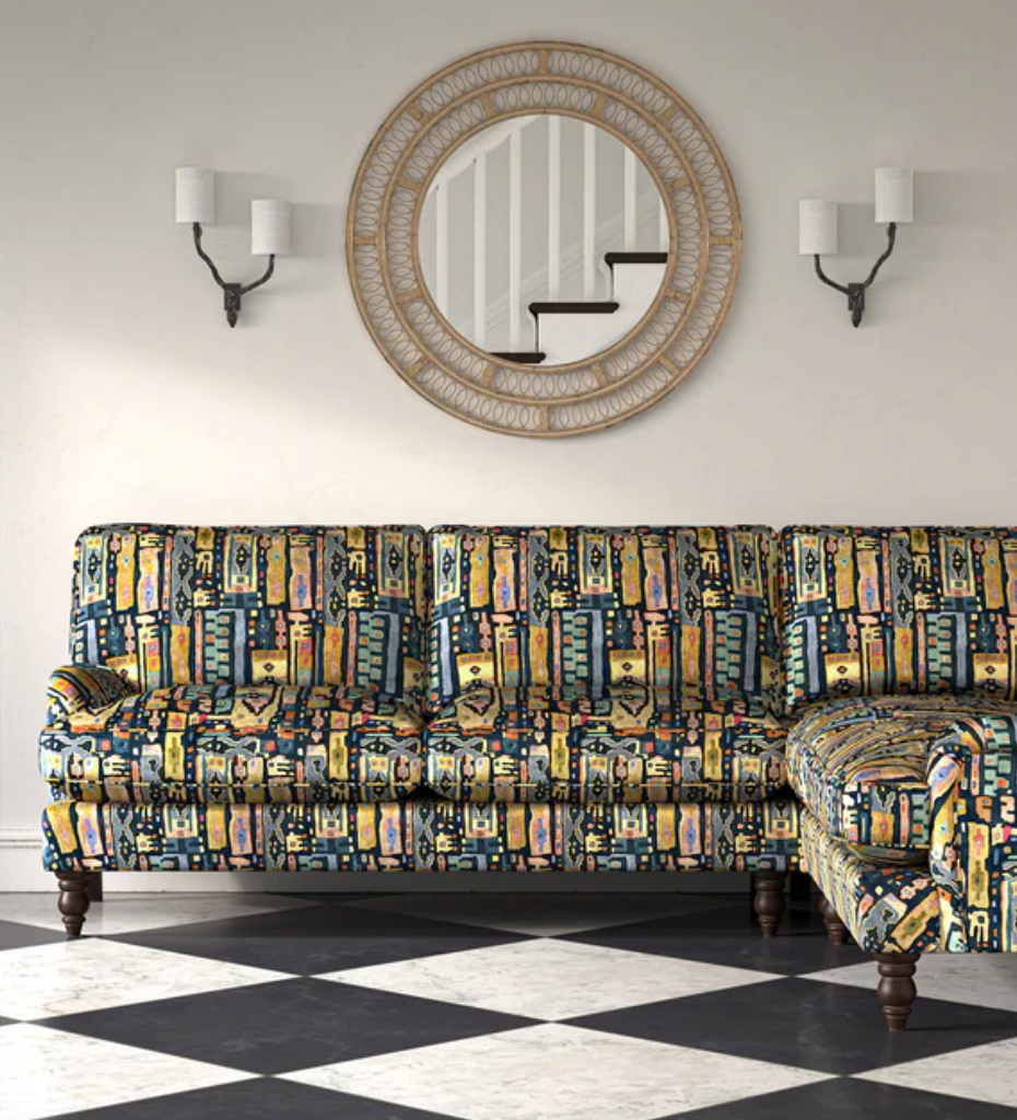 Cool Down - We Built This City Velvet by Linwood - Fabric, Curtains, Roman Blinds sofa