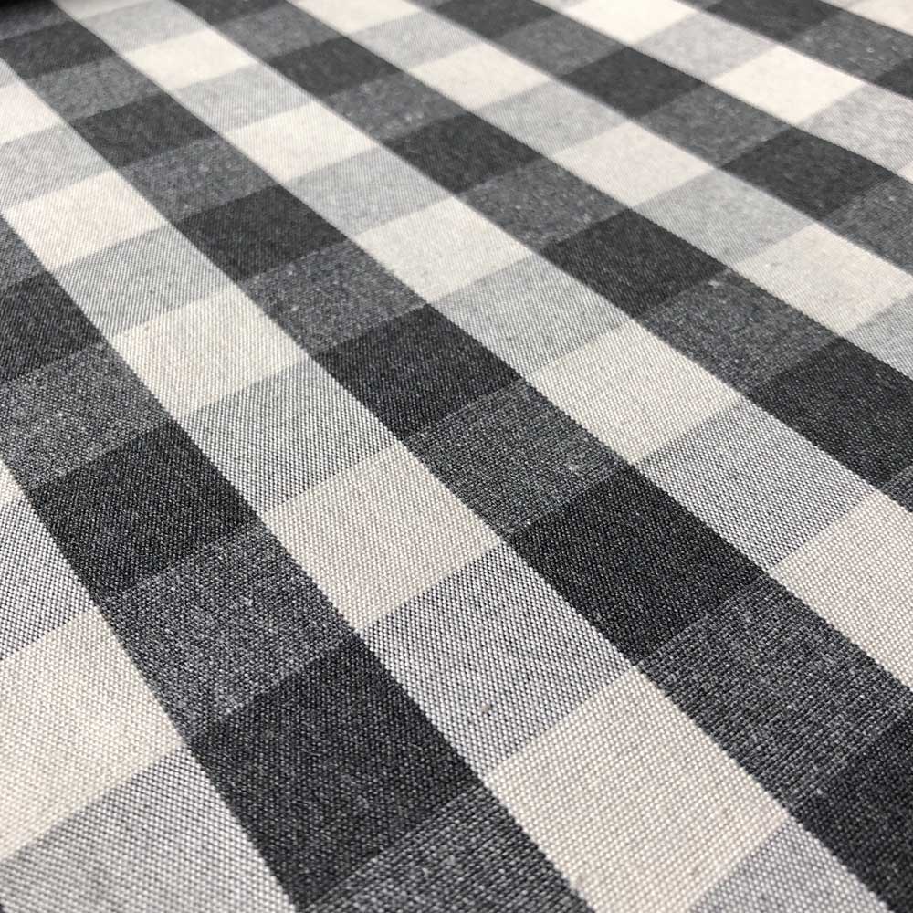 Black - Large Suffolk Check Fabric Ian Mankin 100% Cotton