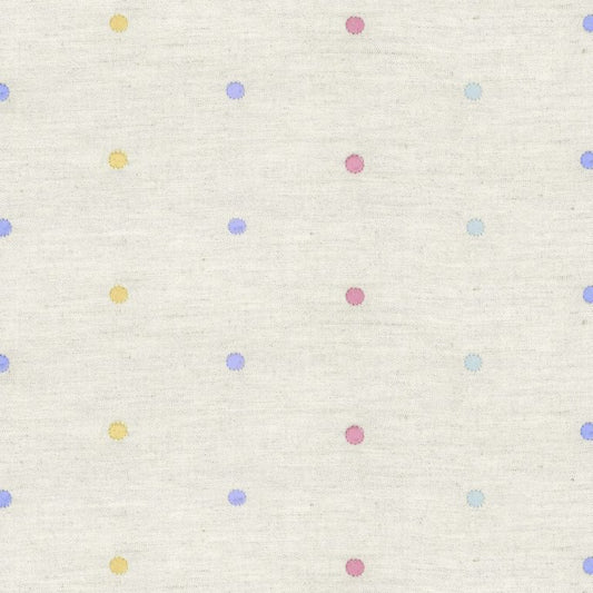 Cooshy Embroidered Spot Rainbow Linen/Cotton Blend