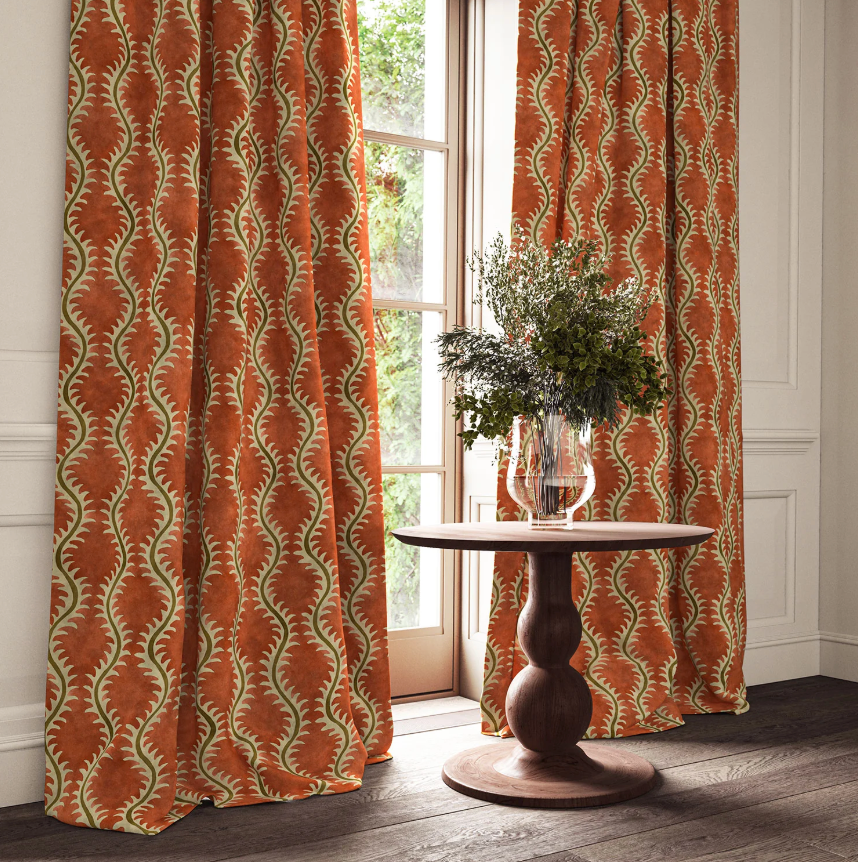 Coral - Helter Skelter Velvet by Linwood - Curtains