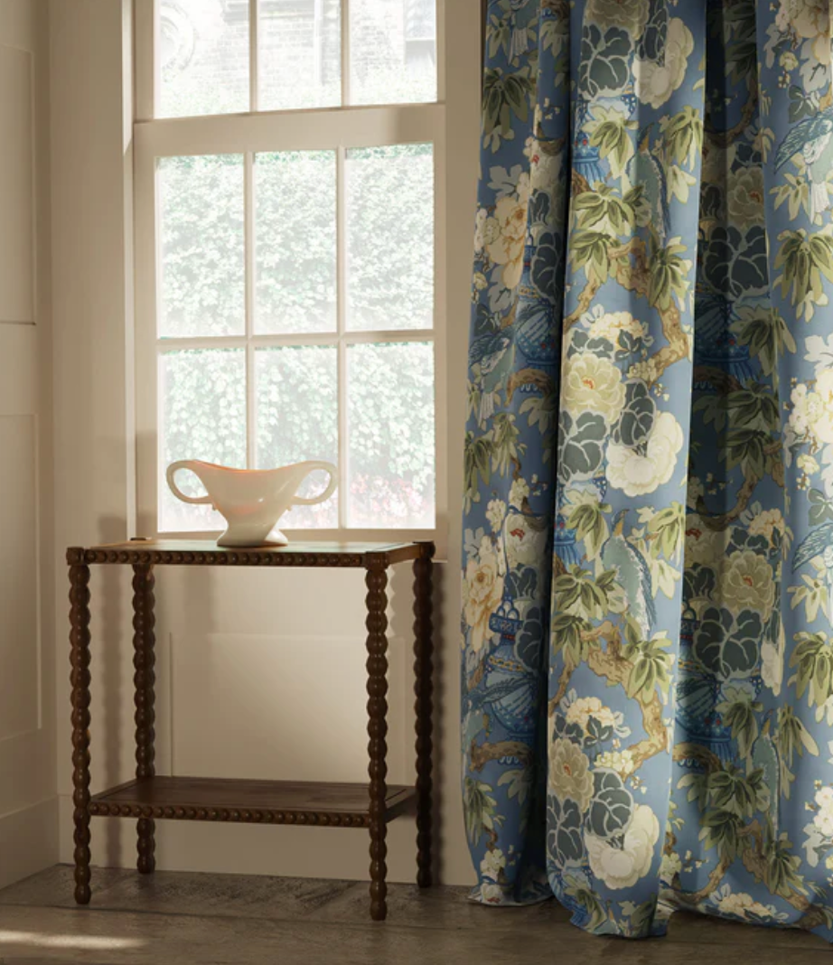 Cornflower - The Royal Garden Fabric Linwood 100% Linen curtain