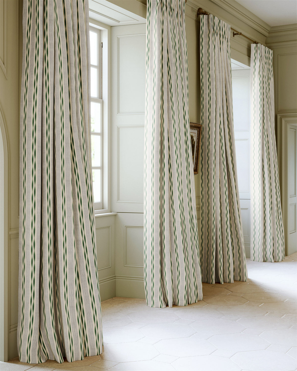 James Hare Aura Stripe Blue Green Made to Measure Curtains