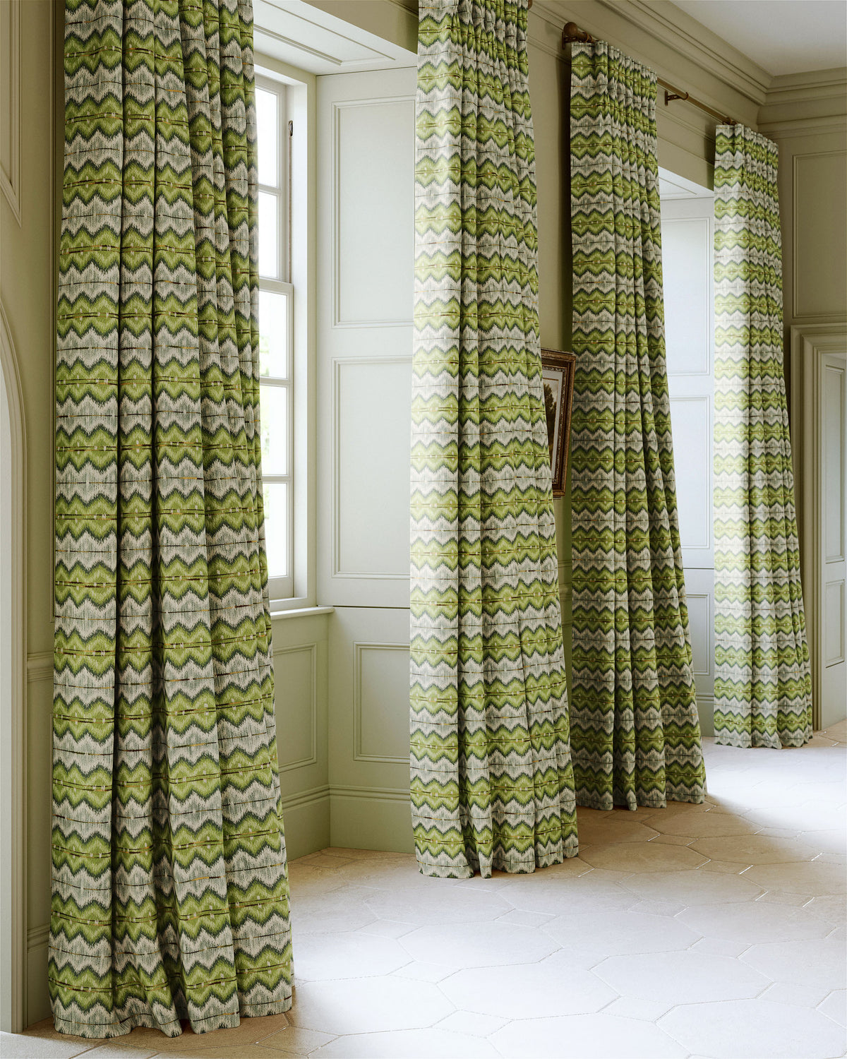 James Hare Mirage Green Made to Measure Curtains