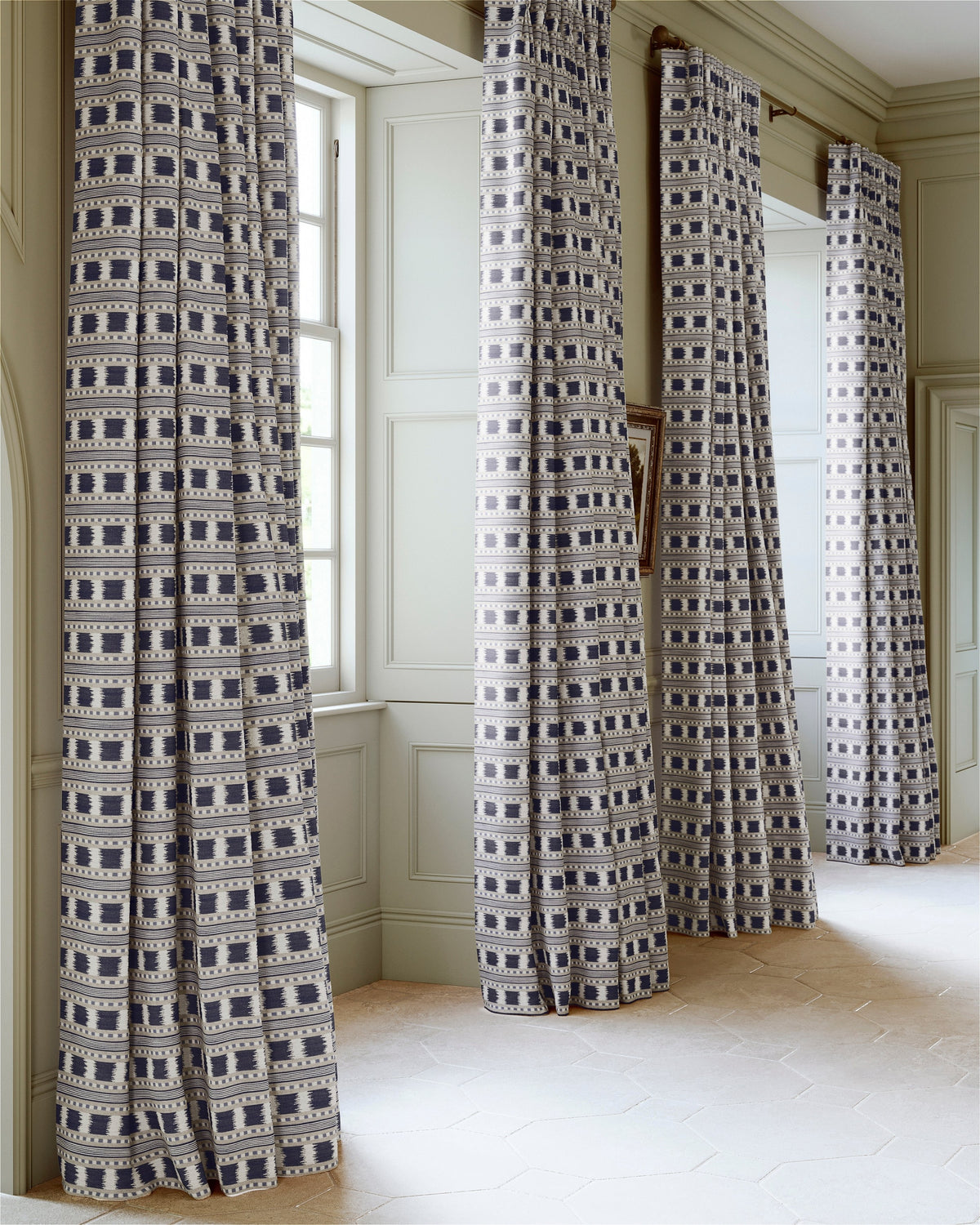 James Hare Paxton Blue Made to Measure Curtains