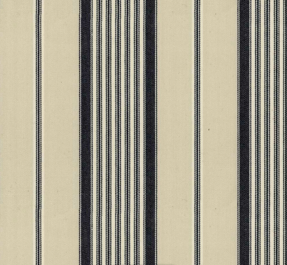 Black - Empire Stripe 1 Fabric Ian Mankin 100% Cotton