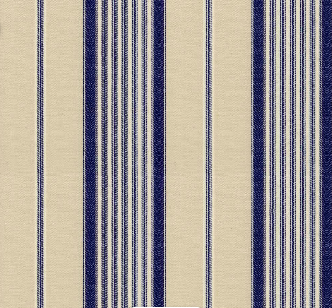 Navy - Empire Stripe 1 Fabric Ian Mankin 100% Cotton