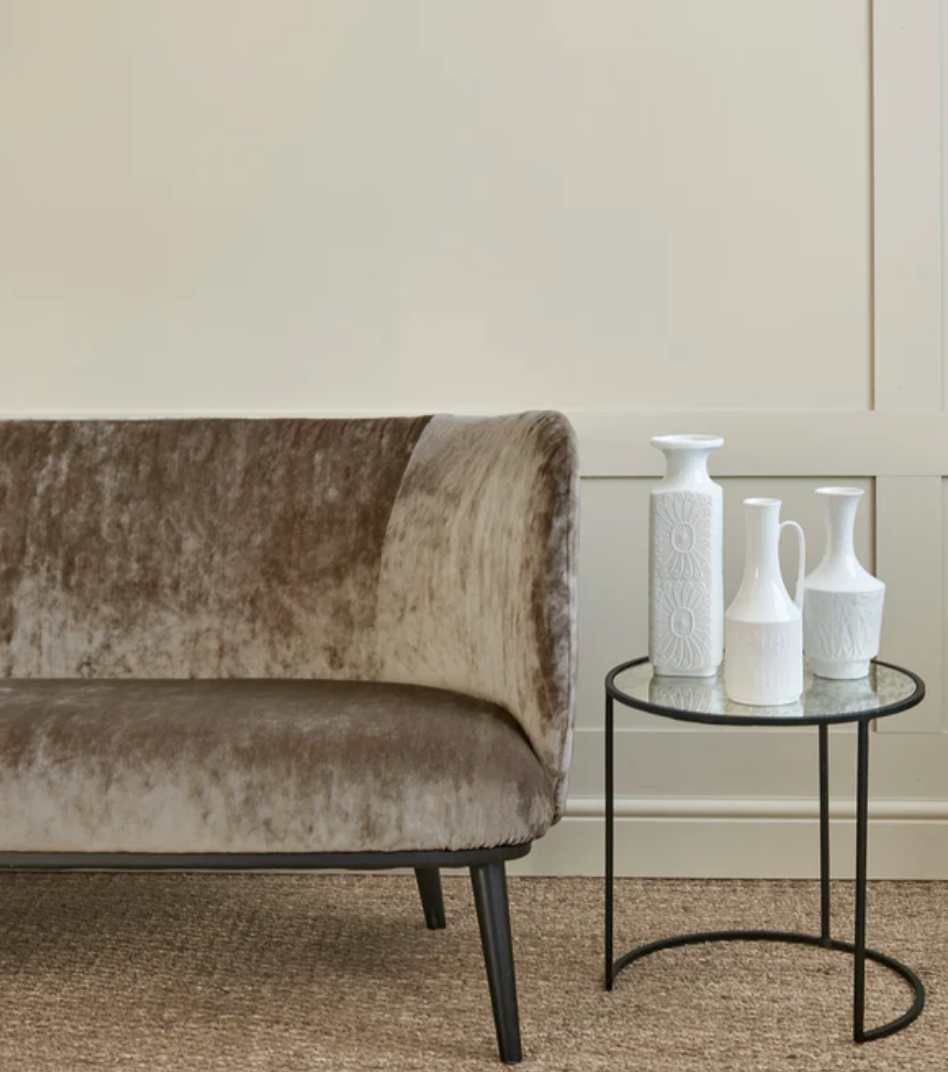 Fawn - Cosmos Velvet by Linwood - Fabric, Curtains, Roman Blinds sofa