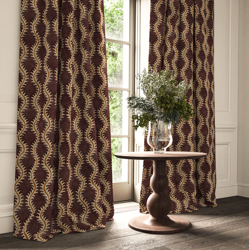 Grape - Helter Skelter Velvet by Linwood - Curtains