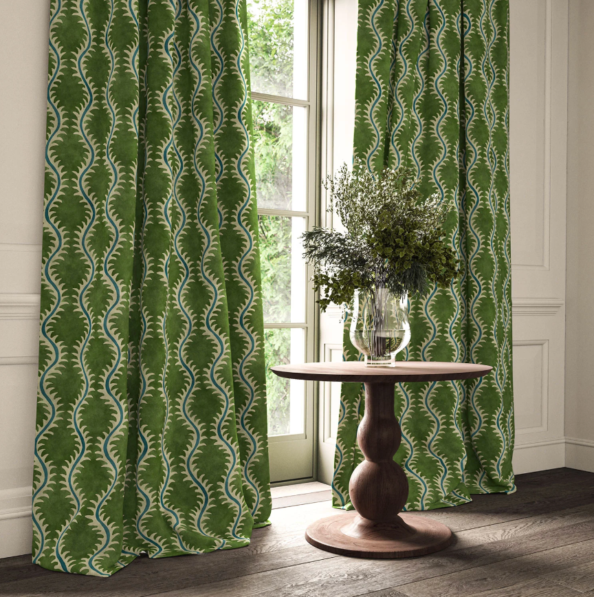 Grass - Helter Skelter Velvet by Linwood - Curtains