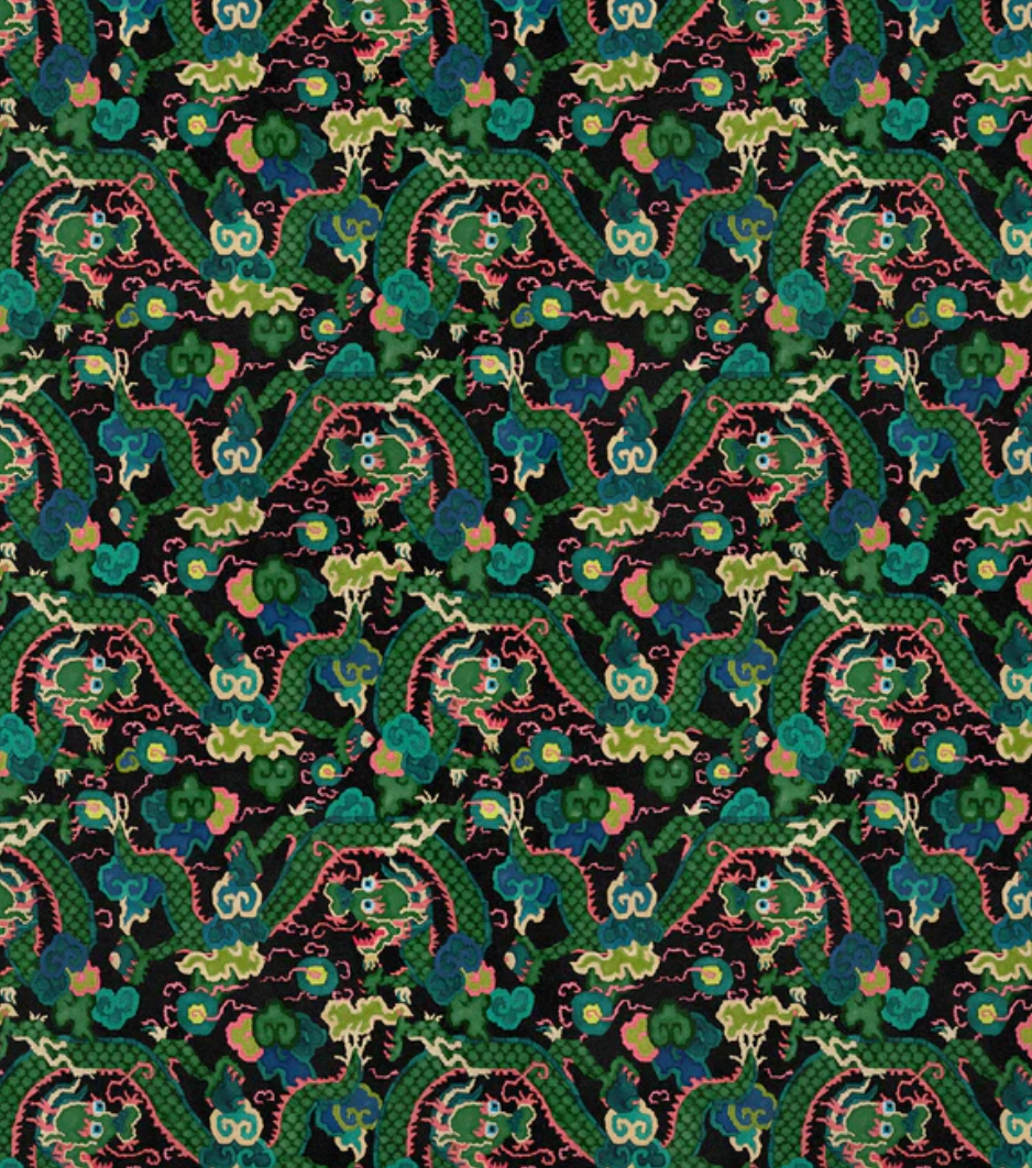 Green - Double Dragon by Linwood - Fabric, Curtains, Roman Blinds