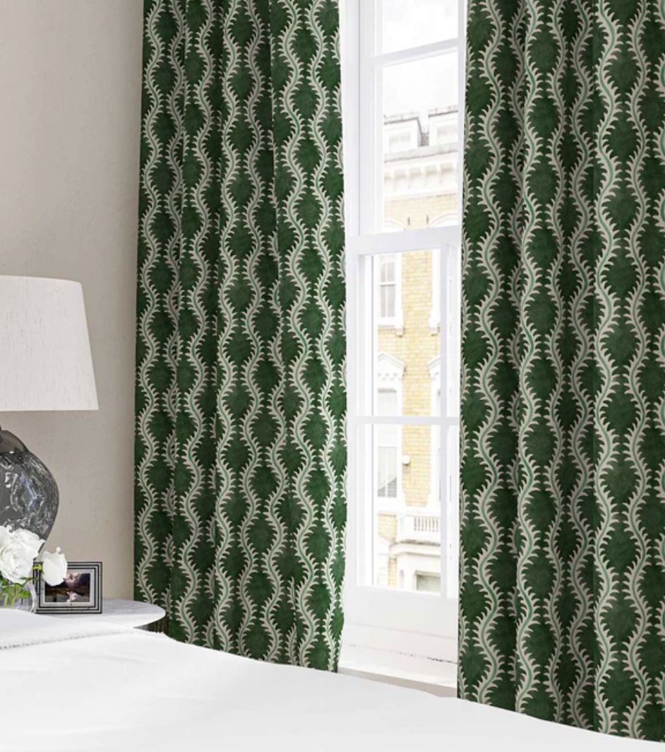 Moss - Helter Skelter Fabric Linwood 100% Linen curtains